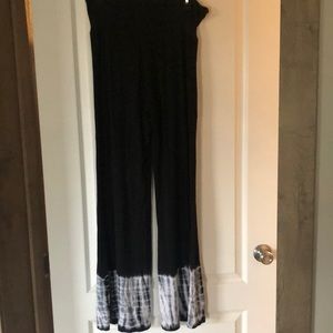 Wide leg tie dye knit pants